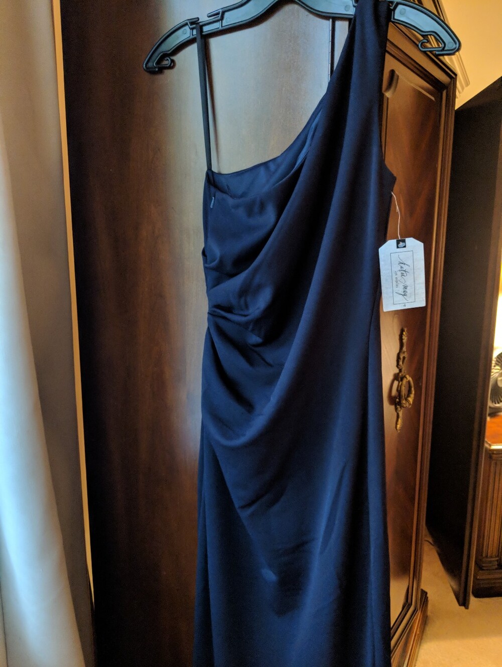 Katie May One-Shoulder Black Evening Dress